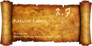 Katula Fanni névjegykártya
